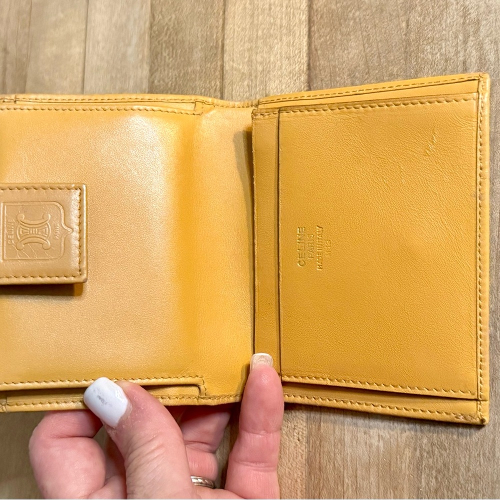 CELINE Vintage Brown Macadam Compact Folding Kiss-lock Bifold Wallet - Picture 7 of 11